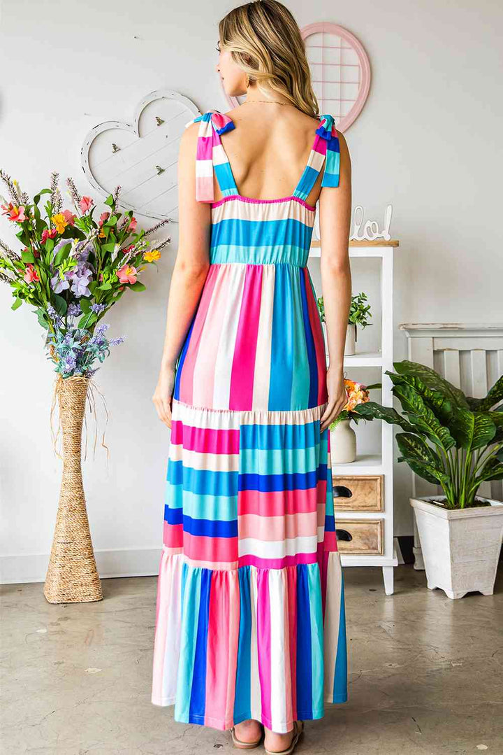 ISLA – Vibrant Striped Maxi Dress