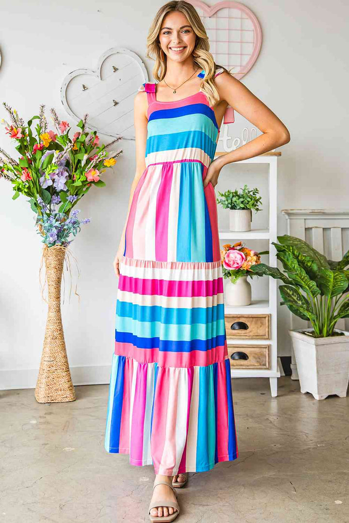 ISLA – Vibrant Striped Maxi Dress