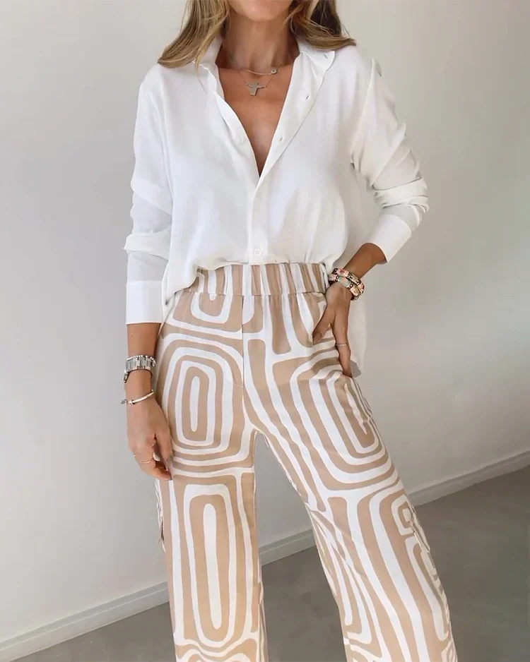 GABRIELLE – Patterned Trousers + Free Blouse