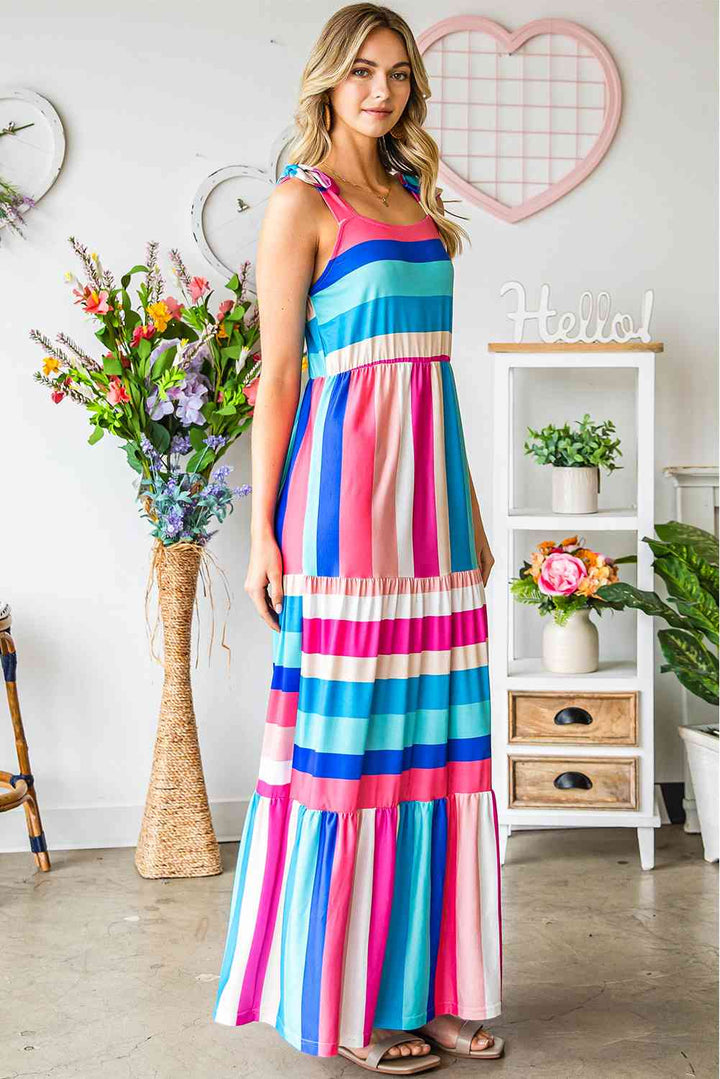 ISLA – Vibrant Striped Maxi Dress