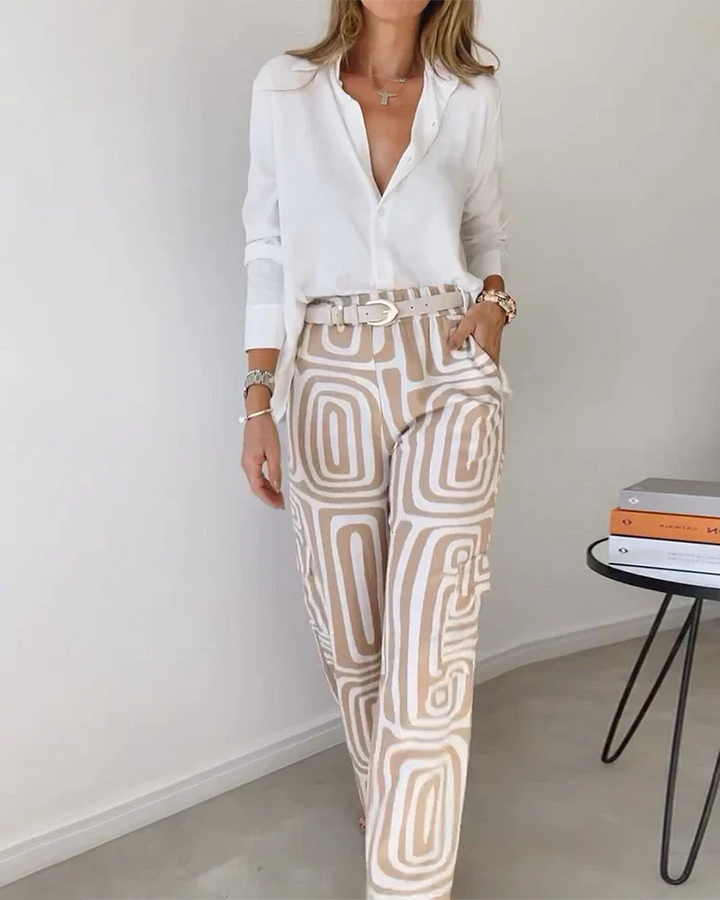 GABRIELLE – Patterned Trousers + Free Blouse