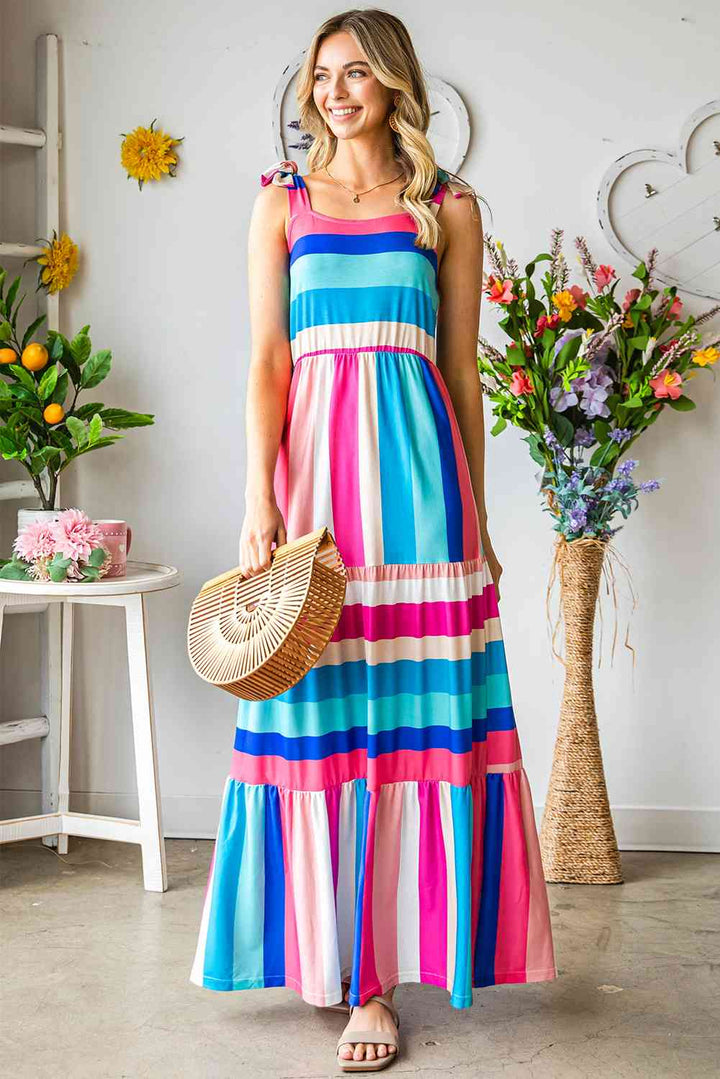 ISLA – Vibrant Striped Maxi Dress