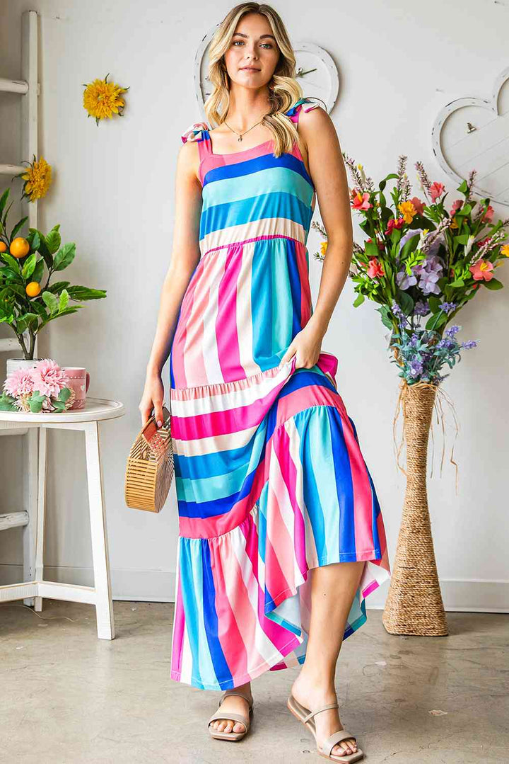 ISLA – Vibrant Striped Maxi Dress