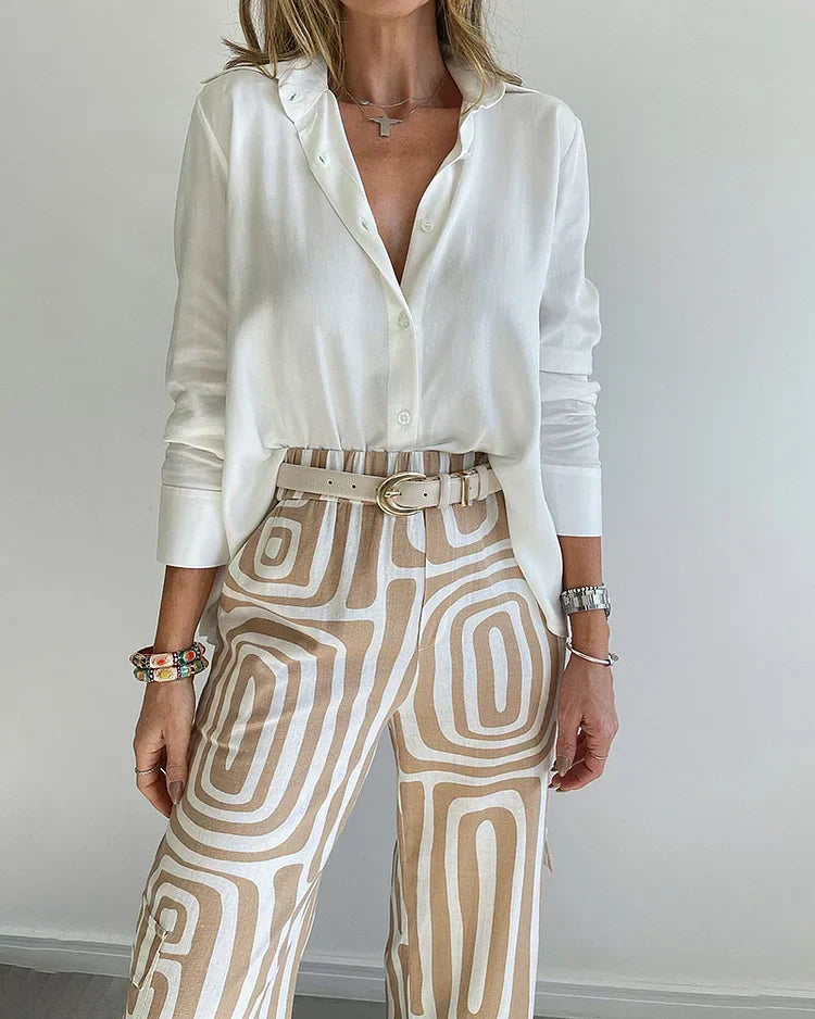 GABRIELLE – Patterned Trousers + Free Blouse